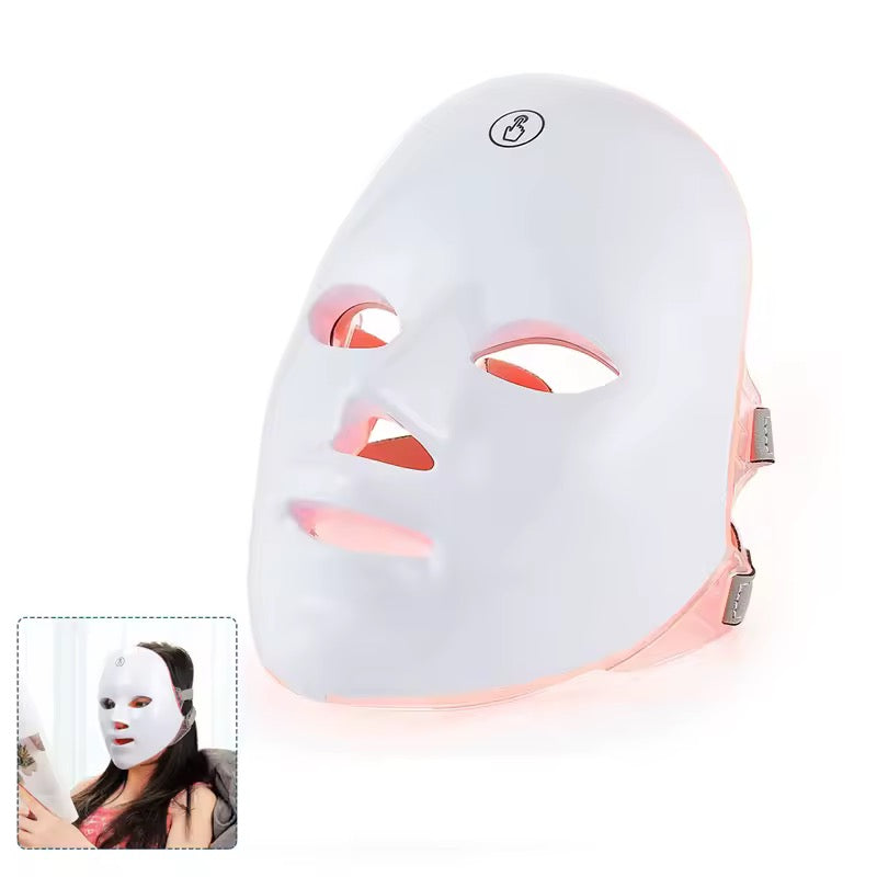 Masque LED Facial 7 Couleurs – Photothérapie Sans Fil