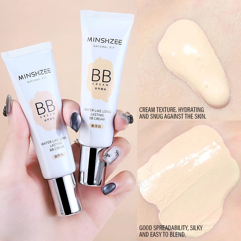 Moisturizing Liquid Foundation BB Cream Waterproof Lasting Ivory White Natural Color Base Concealer Lightweight NonSticky Makeup