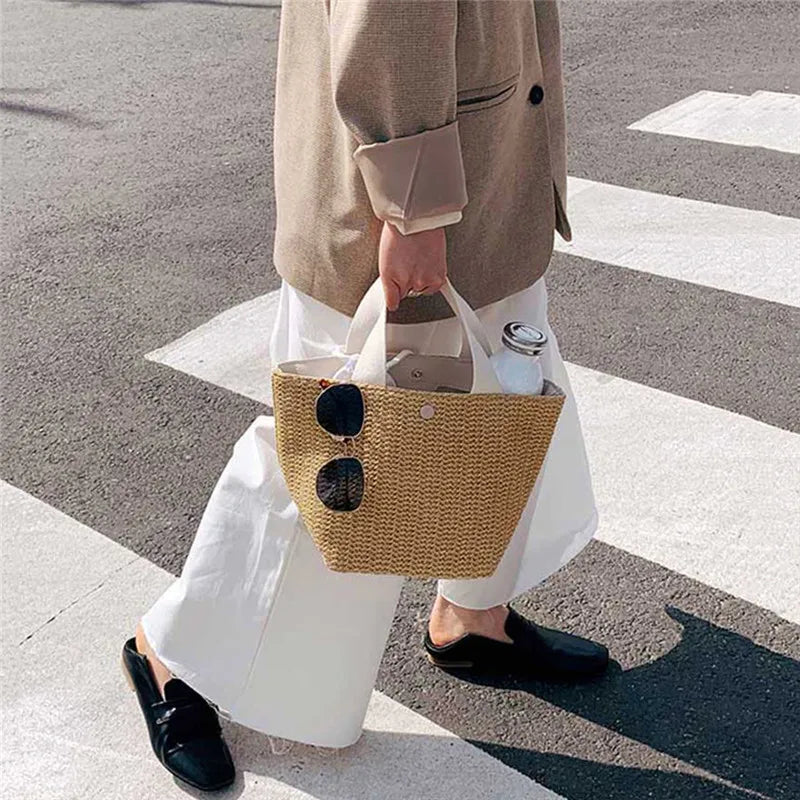sac en paille tressée