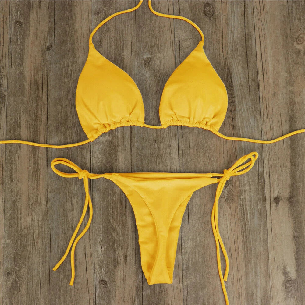 Maillot de bain pour femmes solide réglable avec bretelles plusieurs couleurs