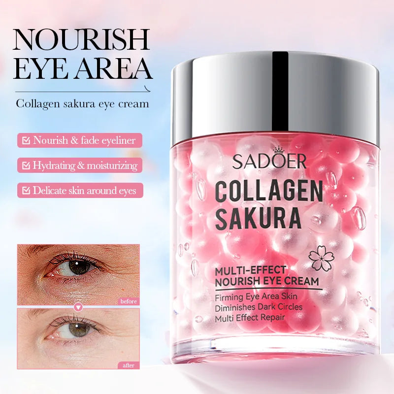 SADOER Sakura Crème pour les yeux Anti-cernes Rides Hydratant Crèmes Anti-âge Soins de la peau des yeux