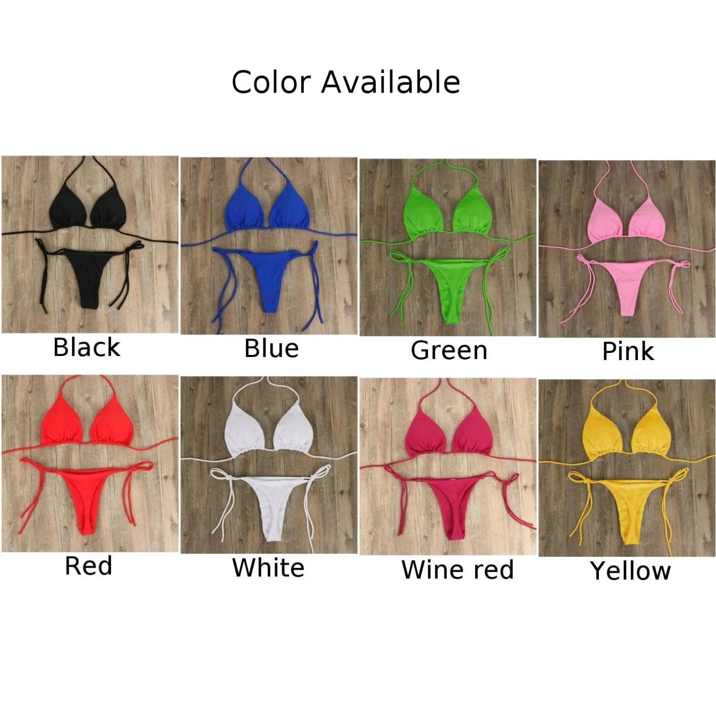Maillot de bain pour femmes solide réglable avec bretelles plusieurs couleurs
