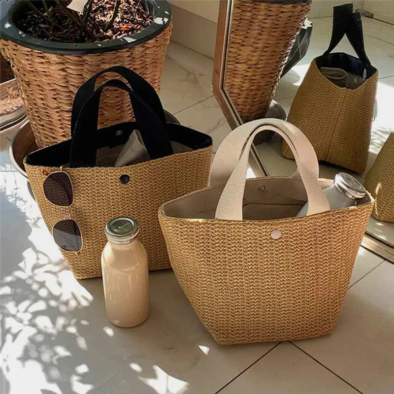sac en paille tressée