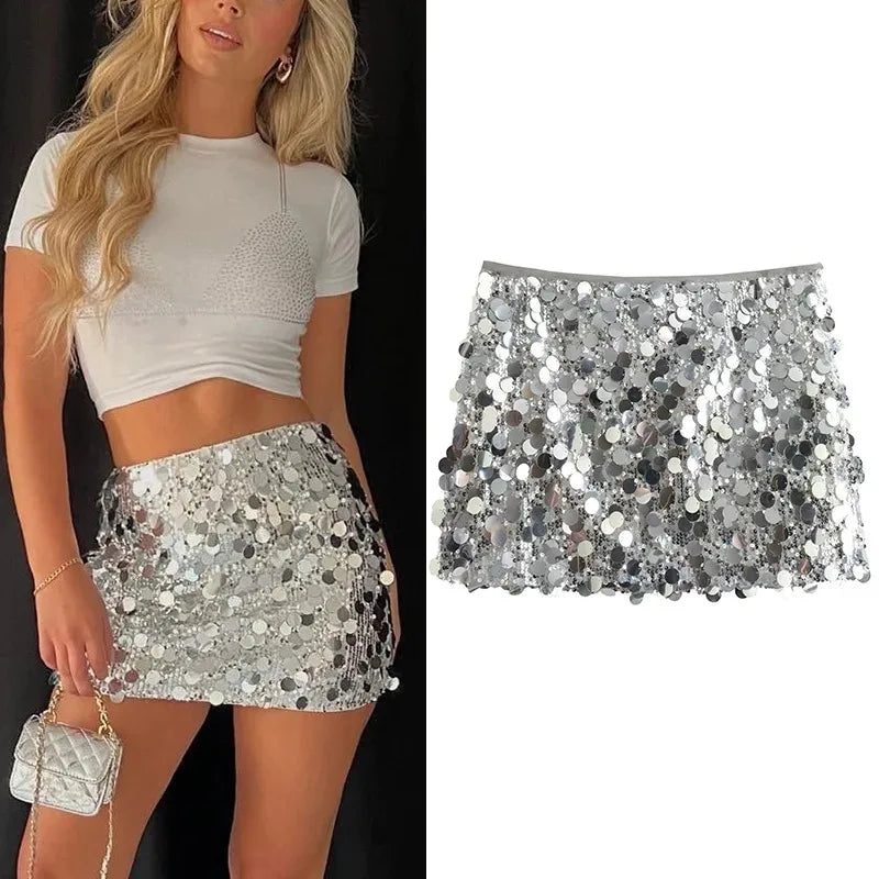 jupe mini sequins