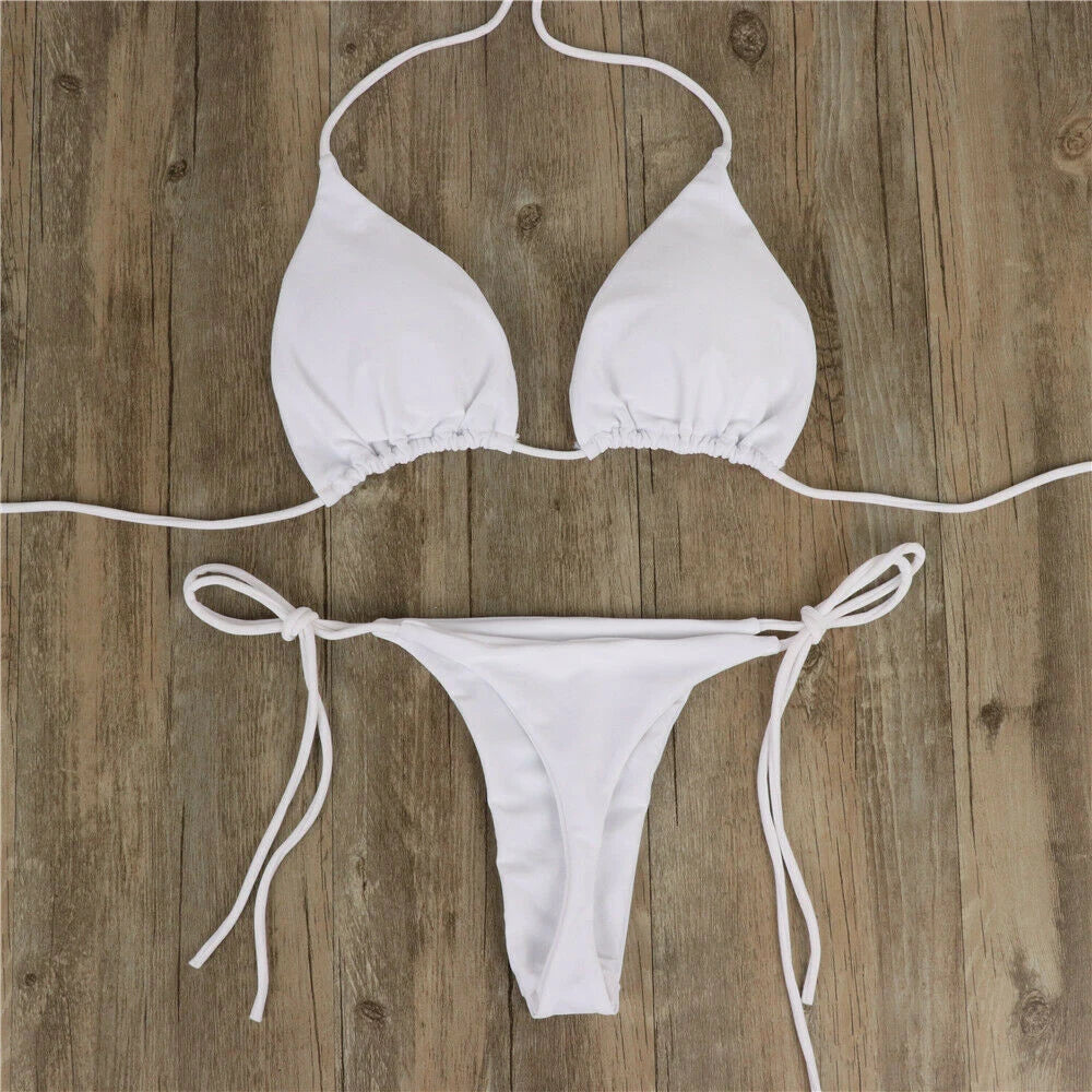 Maillot de bain pour femmes solide réglable avec bretelles plusieurs couleurs