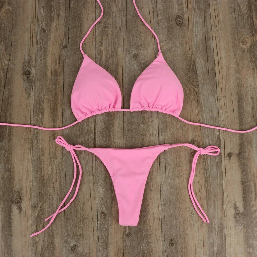 Maillot de bain pour femmes solide réglable avec bretelles plusieurs couleurs