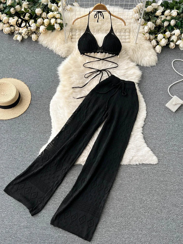 Ensembles de plage tricot plusieurs couleurs