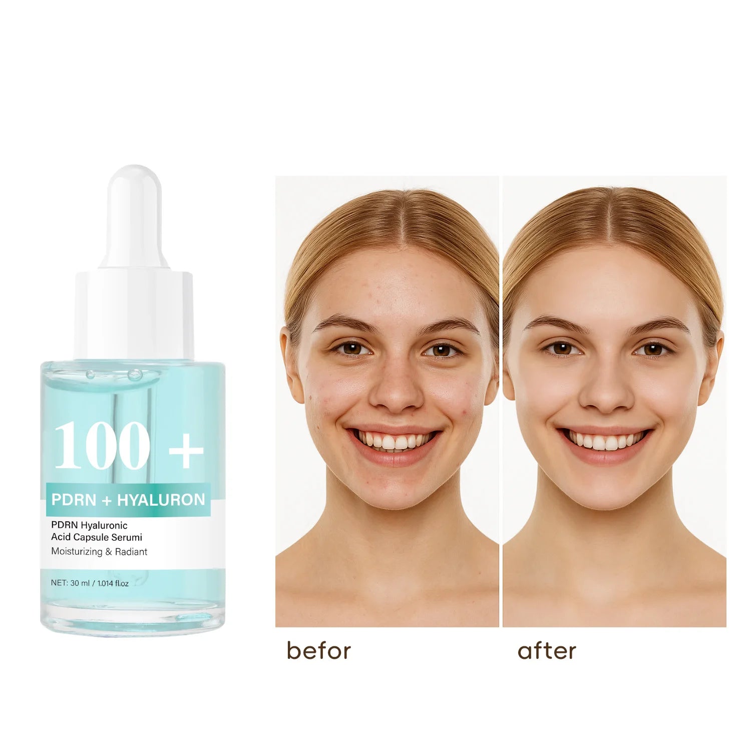 Korean Skincare, 30mlSérum pour le visage radieux pour femmes Acide hyaluronique, hydratation, hydratation, Kore