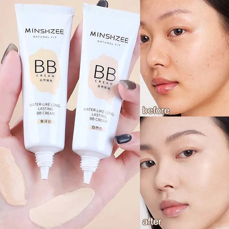 Moisturizing Liquid Foundation BB Cream Waterproof Lasting Ivory White Natural Color Base Concealer Lightweight NonSticky Makeup