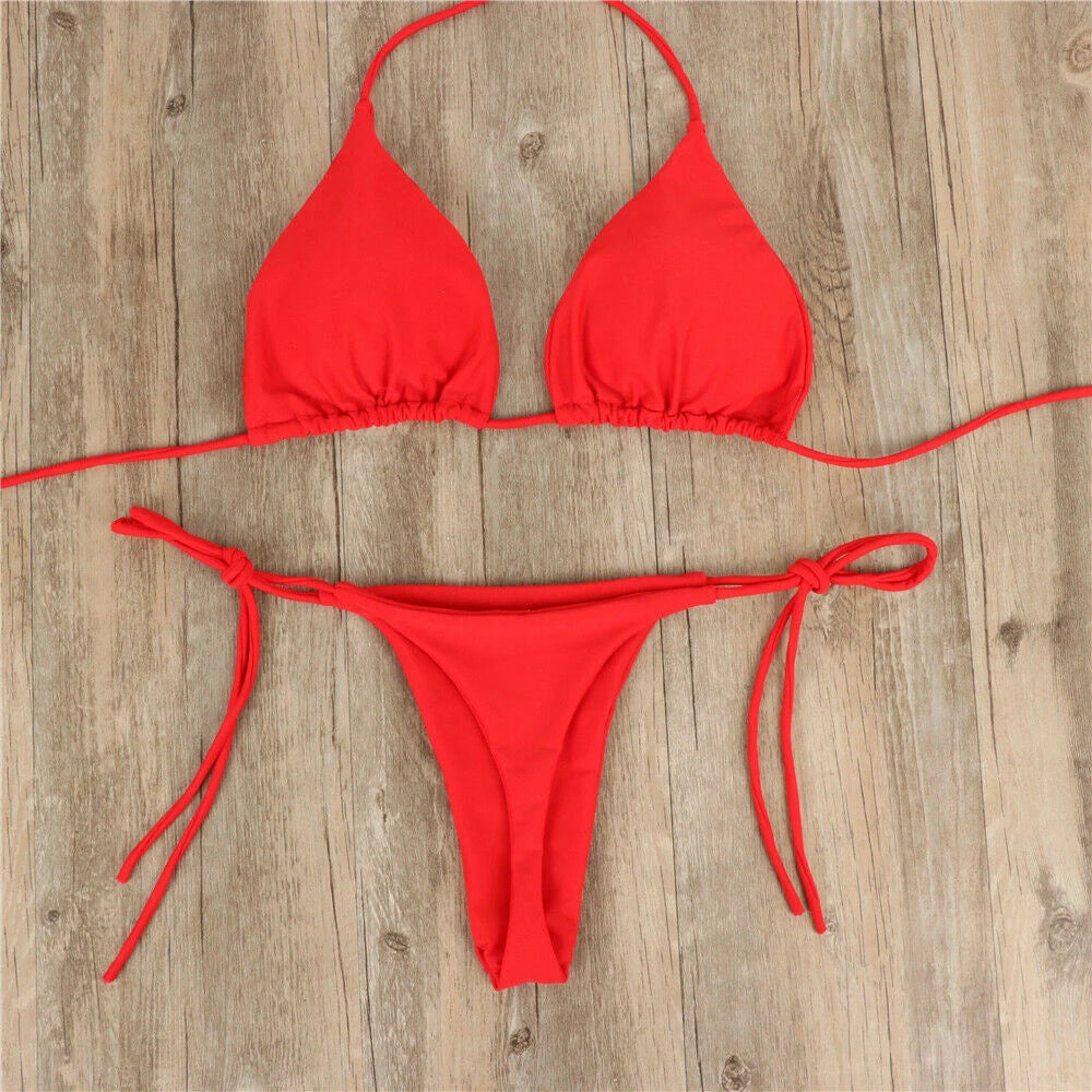 Maillot de bain pour femmes solide réglable avec bretelles plusieurs couleurs