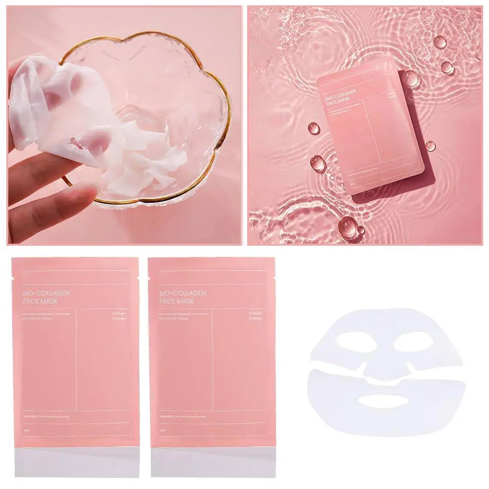 1-5pcs Bio Collagen Masque de nuit hydratant, rafraîchissant, éclaircissant, soins de la peau du visage