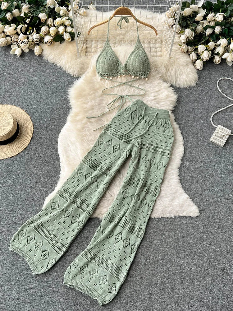 Ensembles de plage tricot plusieurs couleurs
