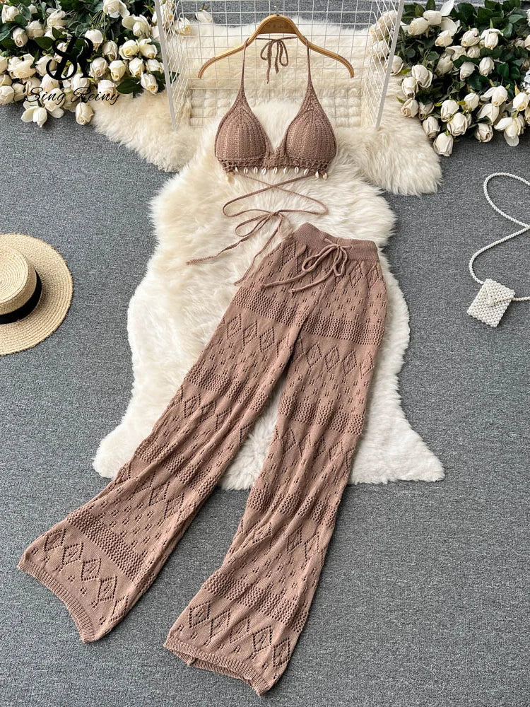 Ensembles de plage tricot plusieurs couleurs