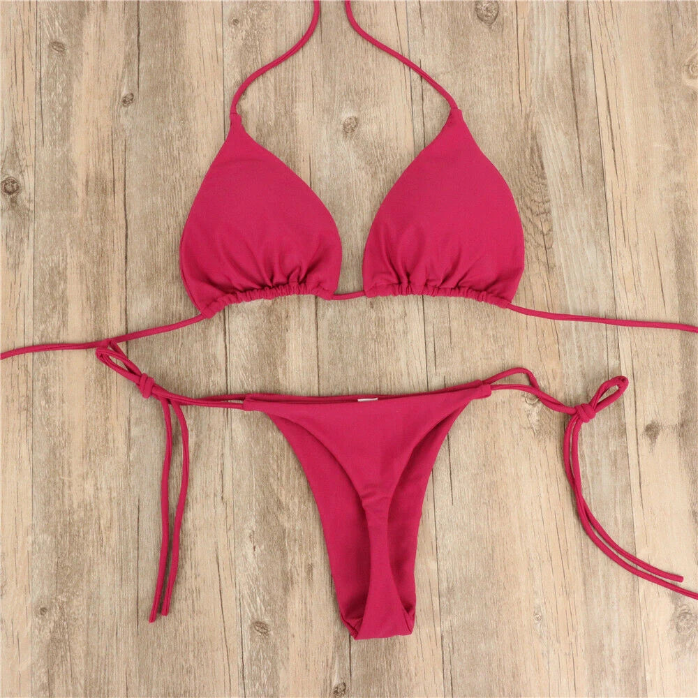 Maillot de bain pour femmes solide réglable avec bretelles plusieurs couleurs