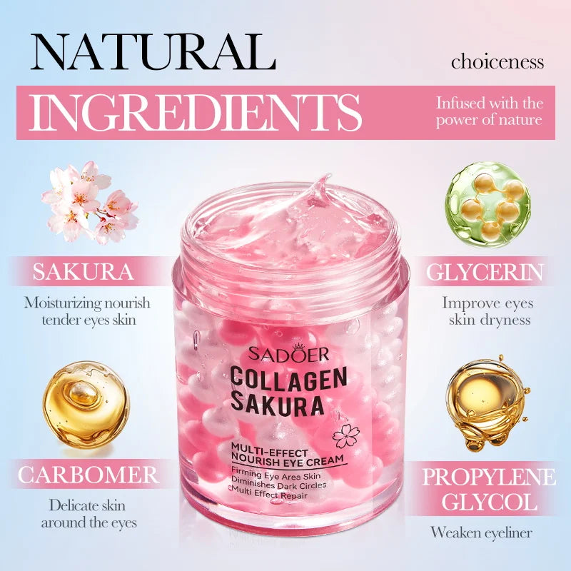 SADOER Sakura Crème pour les yeux Anti-cernes Rides Hydratant Crèmes Anti-âge Soins de la peau des yeux