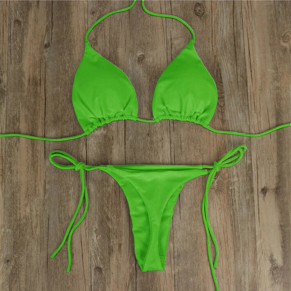 Maillot de bain pour femmes solide réglable avec bretelles plusieurs couleurs